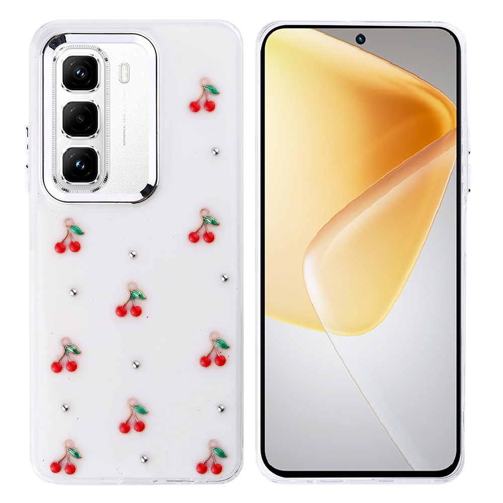 Infinix Hot 50 Pro 4G Uyumlu Kılıf Airbag Tasarımlı Simli Şeffaf Zore Kutup Kapak