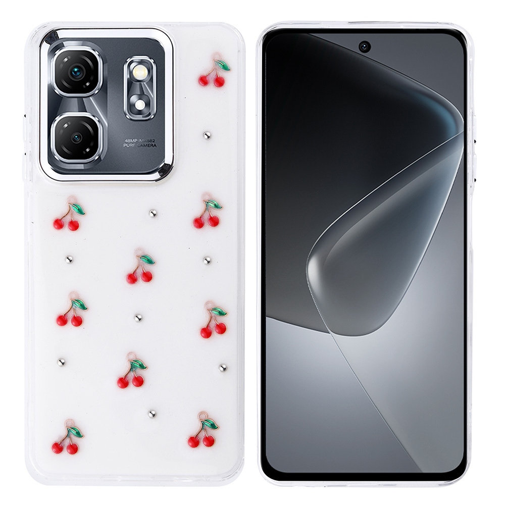 Infinix Smart 9 Uyumlu Kılıf Airbag Tasarımlı Simli Şeffaf Zore Kutup Kapak