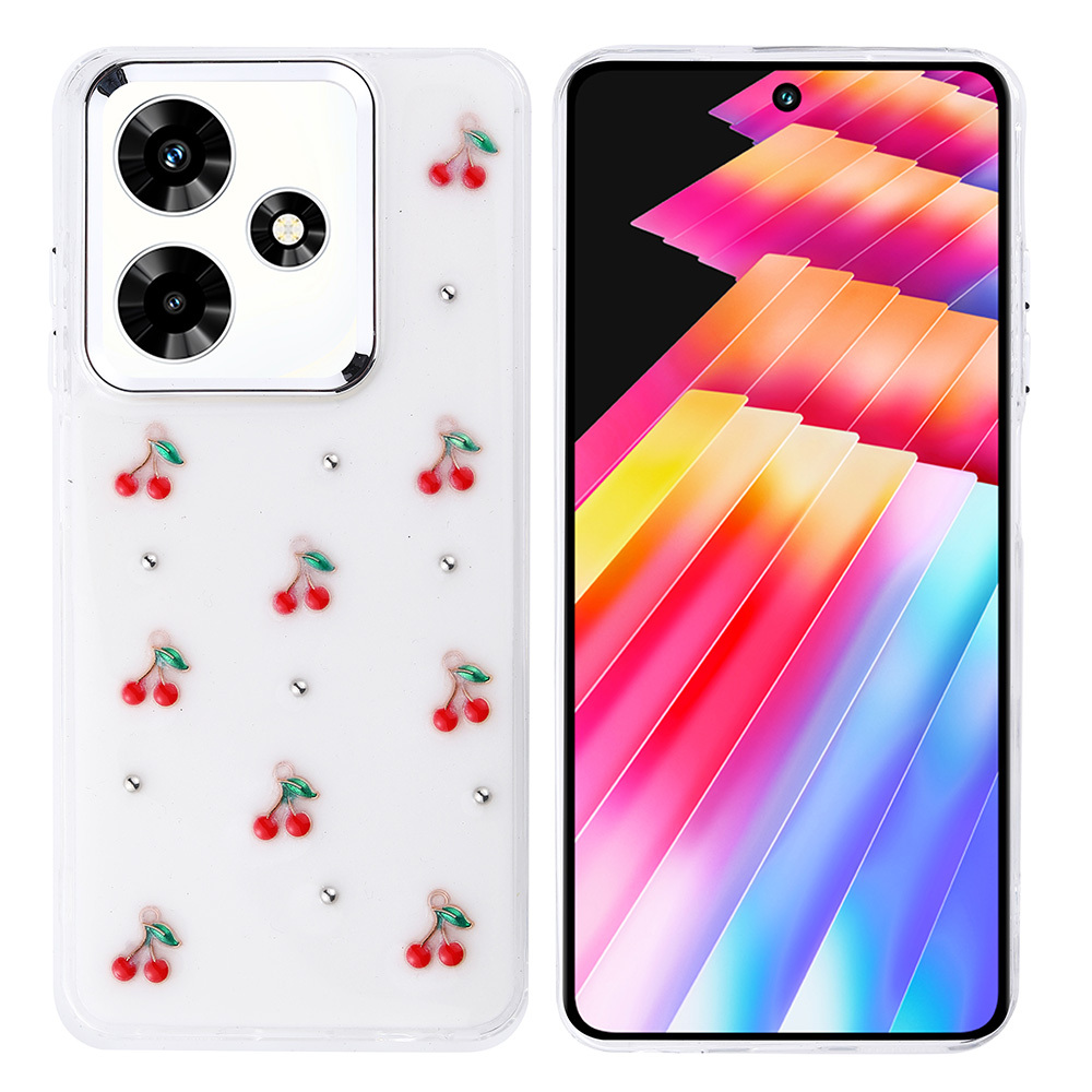 Infinix Hot 30 Uyumlu Kılıf Airbag Tasarımlı Simli Şeffaf Zore Kutup Kapak