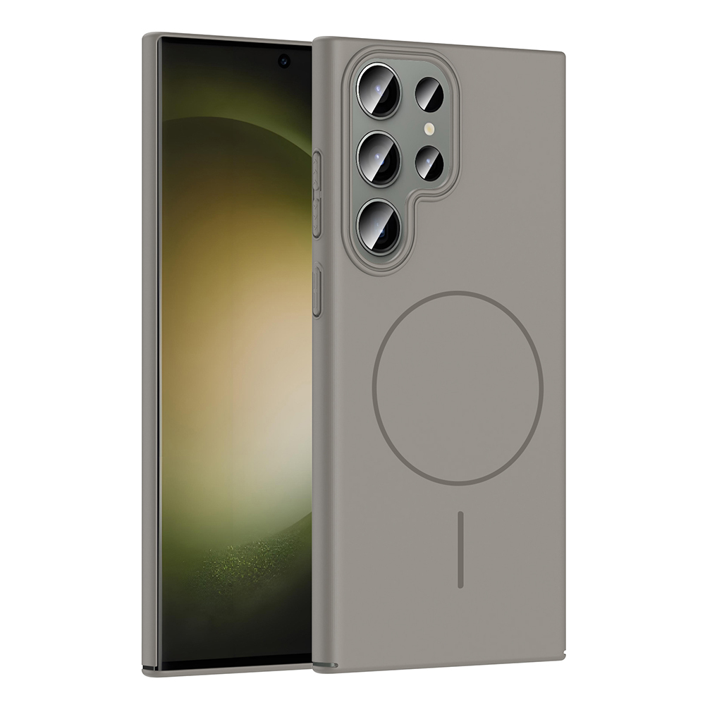 Samsung Galaxy S23 Ultra Uyumlu Kılıf M-safe Şarj Özellikli Zore Ruby Sert Kapak