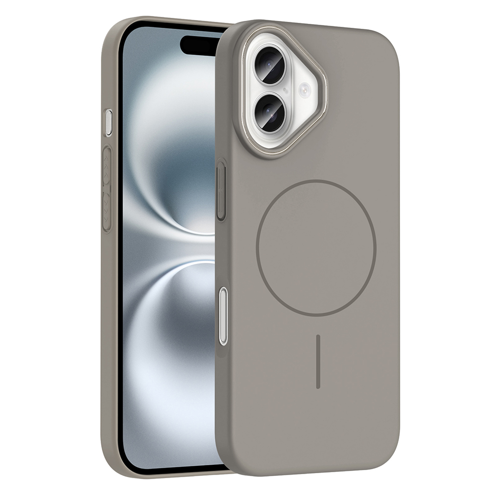 Apple iPhone 16 Uyumlu Kılıf M-safe Şarj Özellikli Zore Ruby Sert Kapak