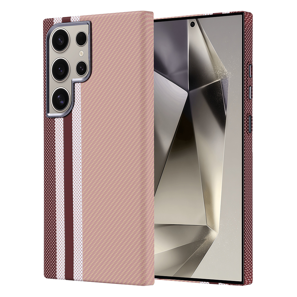 Samsung Galaxy S24 Ultra Uyumlu Kılıf M-safe Şarj Özellikli Karbon Fiber Görünümlü Zore Nekst Kapak