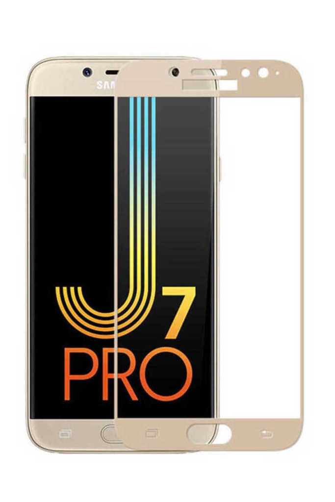 Samsung Galaxy J7 Pro Uyumlu Zore Kenarları Kırılmaya Dayanıklı Cam Ekran Koruyucu
