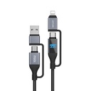 Lenyes LC542 Dijital Göstergeli 4in1 USB-A - Type-C + Type-C to Lightning 100W 1M