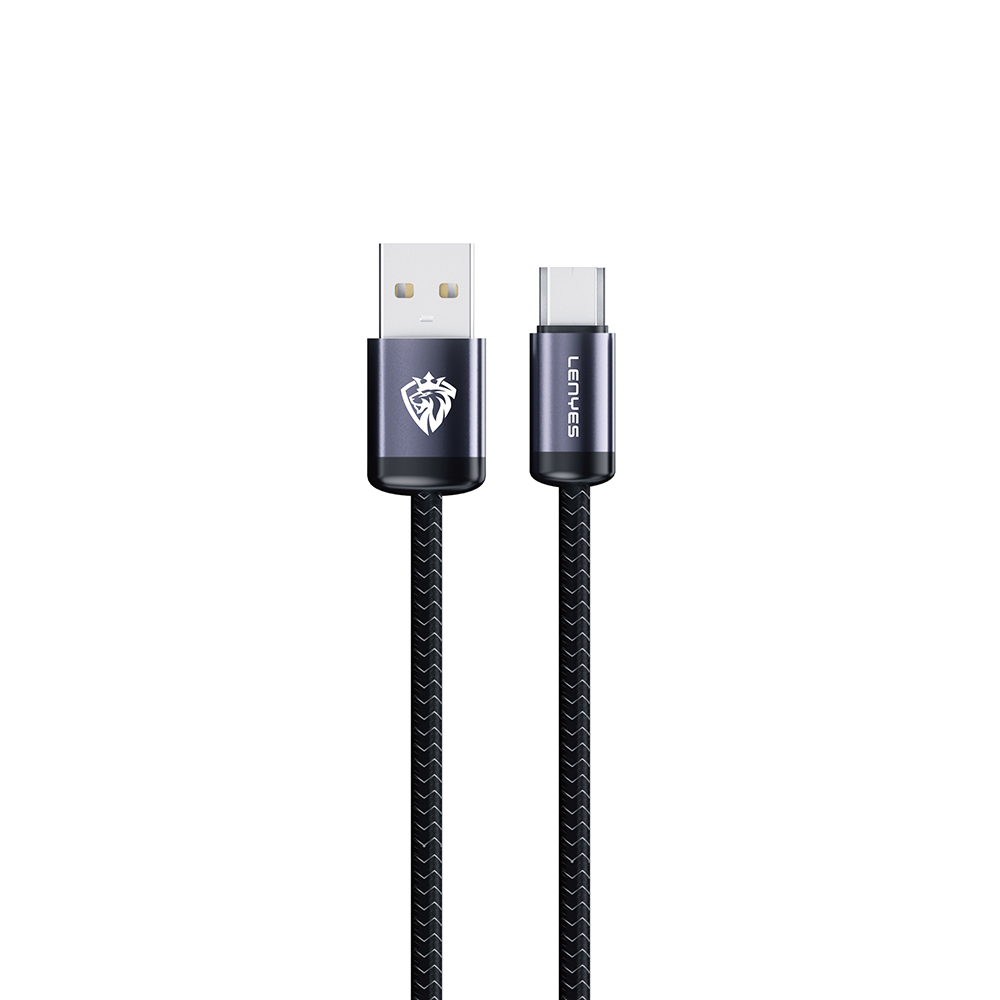Lenyes LC537 USB-A to Micro Hızlı Şarj Özellikli Örgülü Data ve Şarj Kablosu 10W 1M