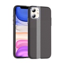 Apple iPhone 11 Uyumlu Kılıf M-safe Şarj Özellikli Karbon Fiber Görünümlü Zore Gros Kapak