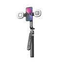 Lenyes LPH108 Canlı Yayın Dolgu Işıklı Kumandalı 360 Derece Dönebilen Selfie Çubuğu ve Tripod