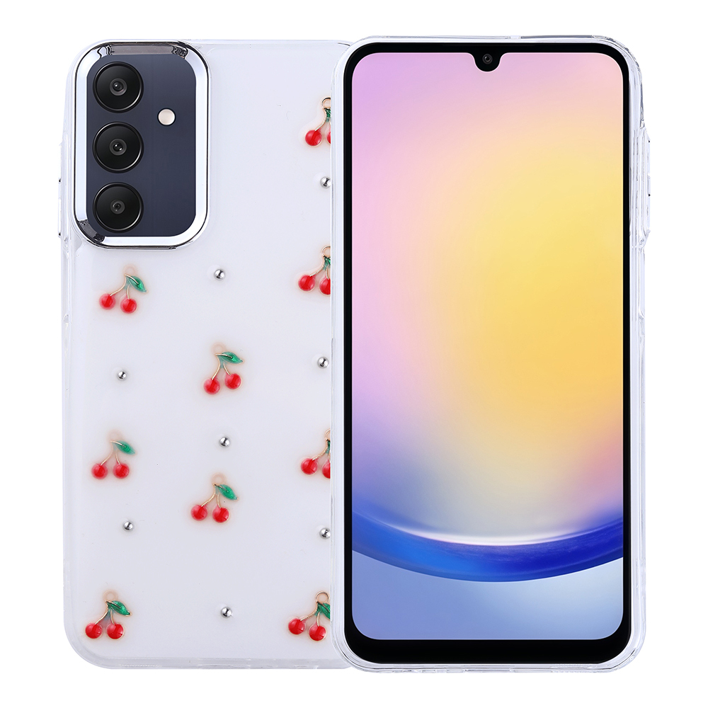 Samsung Galaxy A25 Uyumlu Kılıf Airbag Tasarımlı Simli Şeffaf Zore Kutup Kapak