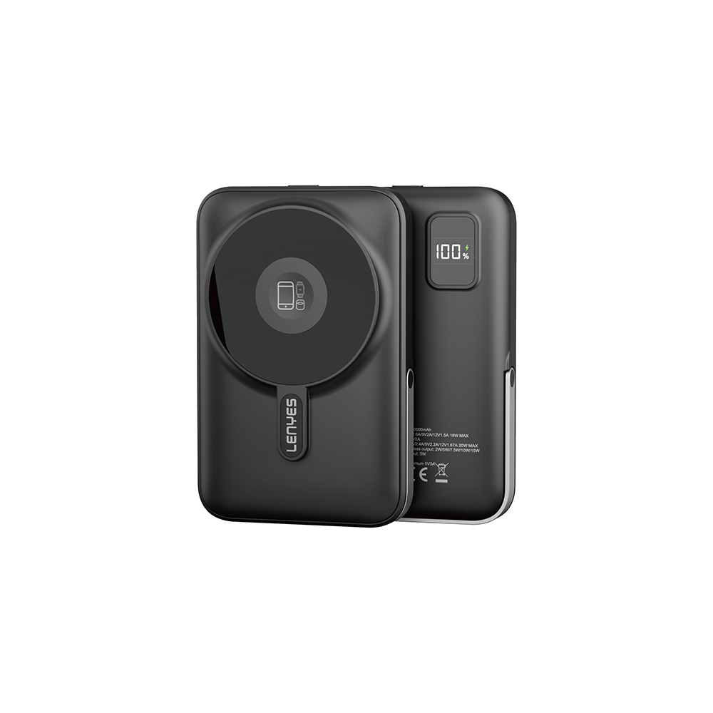 Lenyes PW1002D 20W Dijital LED Ekranlı Standlı Wireless Powerbank 15W 10000mAh