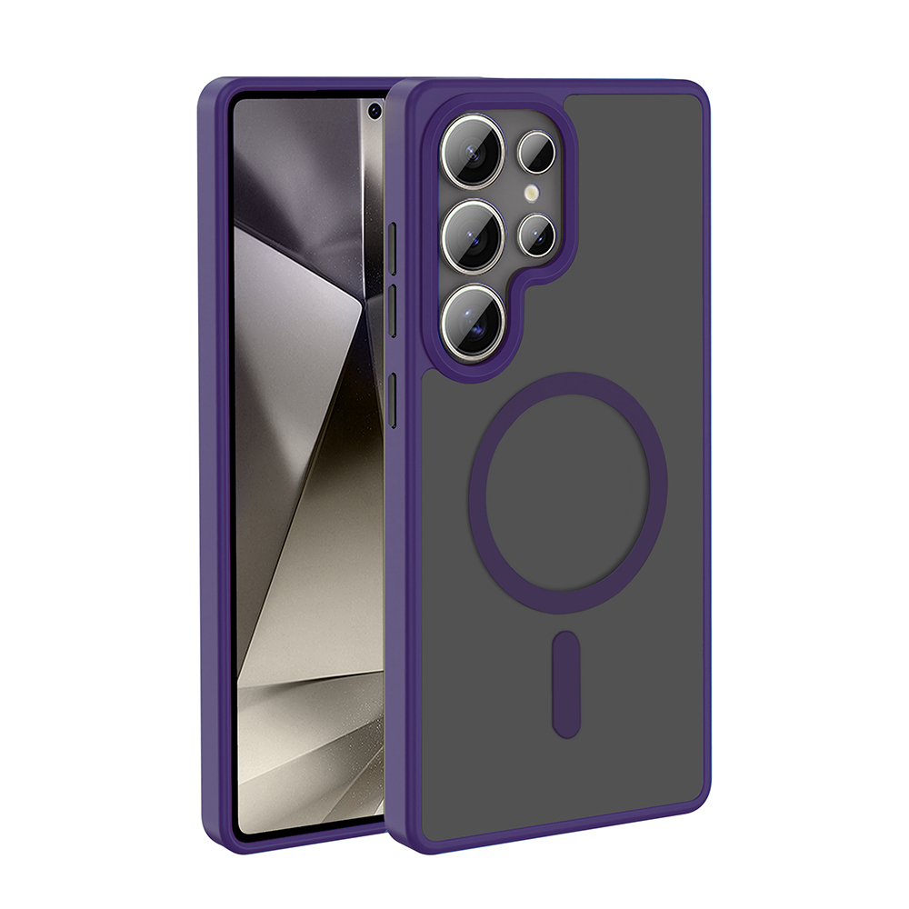 Samsung Galaxy S25 Ultra Uyumlu Kılıf M-safe Şarj Özellikli Mat Arka Yüzey Zore Sio Kapak