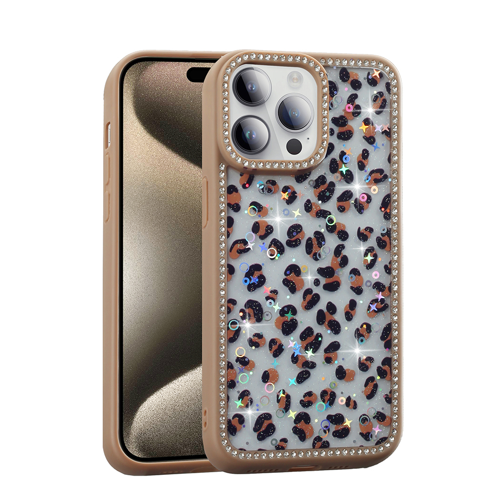 Apple iPhone 14 Pro Uyumlu Kılıf Taşlı ve Simli Tasarım Zore Azra Kapak