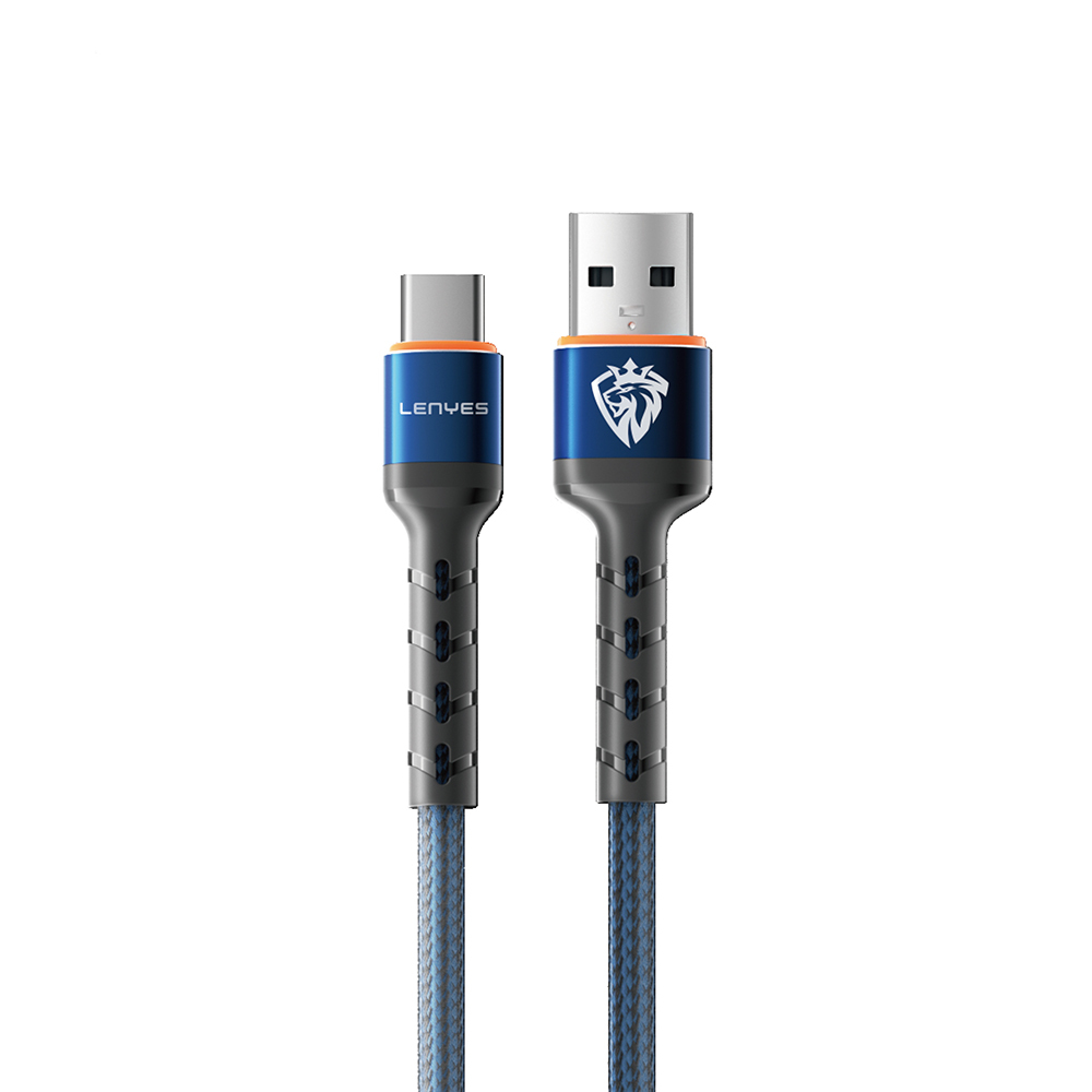 Lenyes LC515 USB-A to Type-C Hızlı Şarj Özellikli Örgülü Data ve Şarj Kablosu 3A 1M