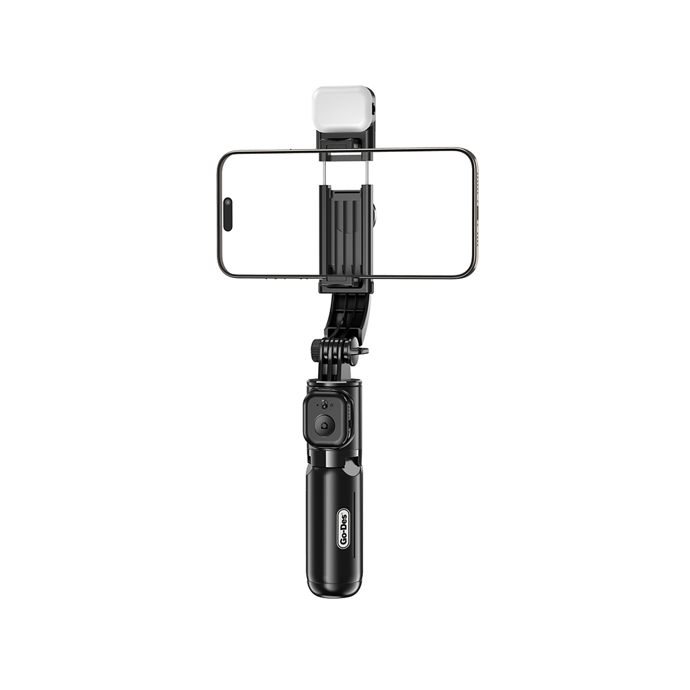 Go Des GD-ST67 Canlı Yayın Dolgu Işıklı Kumandalı 360 Derece Dönebilen Selfie Çubuğu ve Tripod