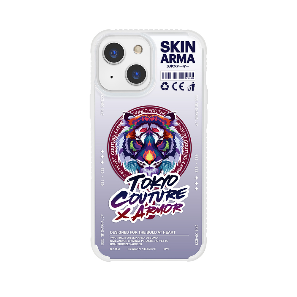 Apple iPhone 13 Uyumlu Kılıf Skinarma M-Safe Şarj Özellikli Kaplan Desenli Airbag Tasarımlı Tasu Kapak