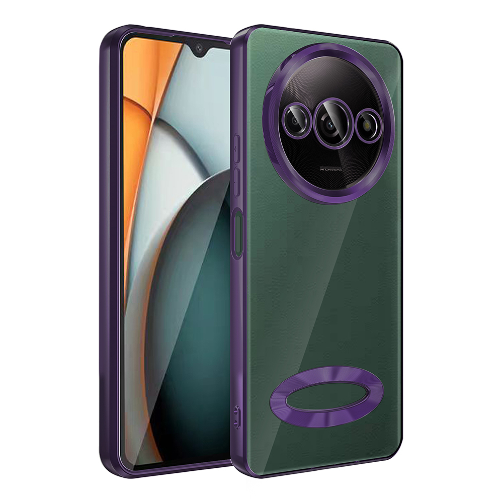 Xiaomi Redmi A3 4G 2024 Uyumlu Kılıf Silikon Kamera Korumalı Renkli Şeritli Logo Gösteren Zore Omega Kapak