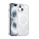 Apple iPhone 13 Uyumlu Kılıf M-safe Şarj Özellikli Parlayan Simli Saydam Renkli Zore Maris Kapak