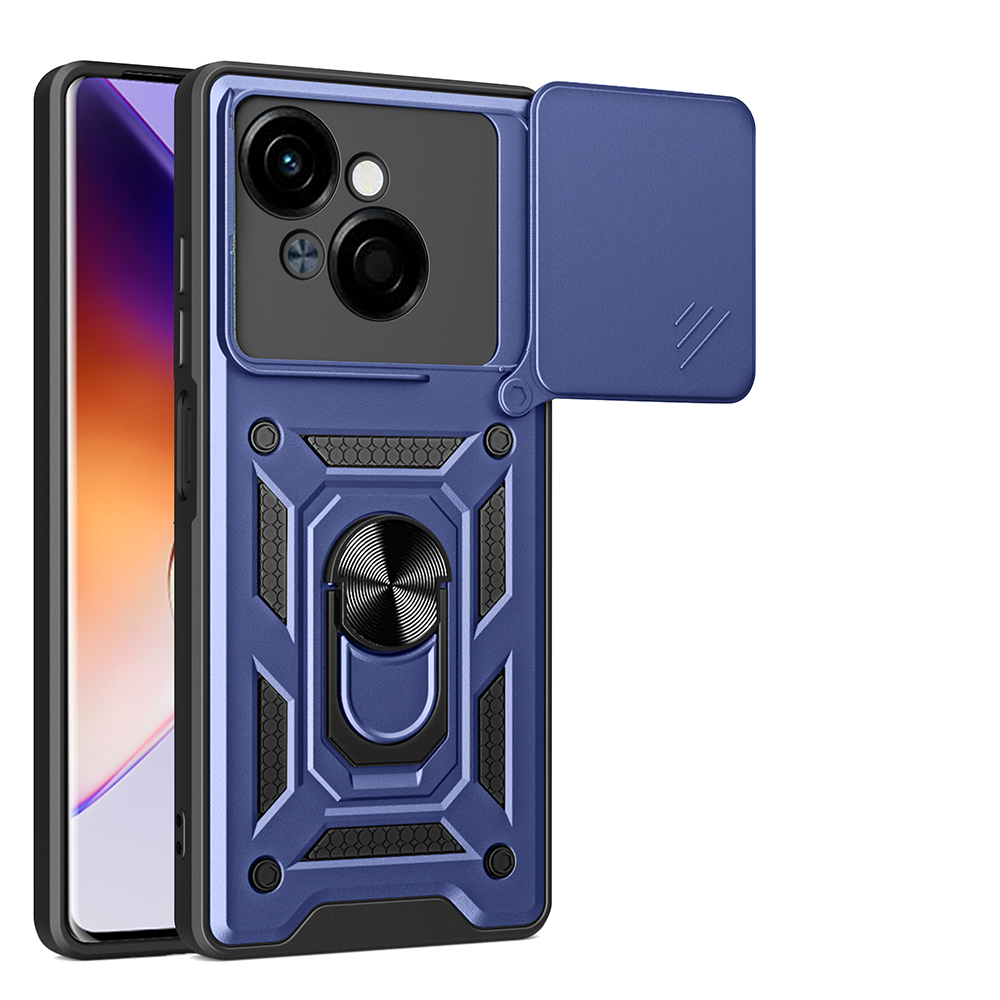 Tecno Spark Go 1 2025 Uyumlu Kılıf Magnetik Standlı Kamera Korumalı Zore Sürgülü Vega Kapak