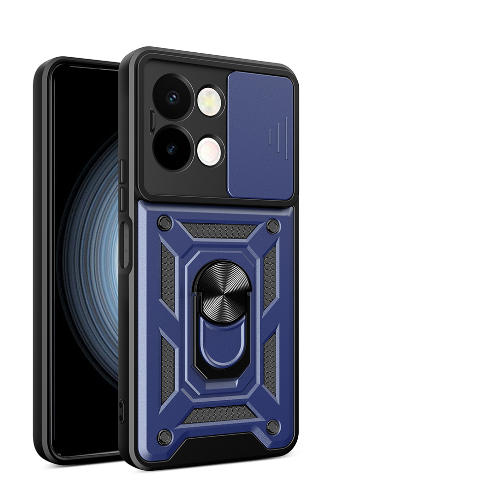 Vivo Y28 Uyumlu Kılıf Magnetik Standlı Kamera Korumalı Zore Sürgülü Vega Kapak