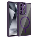 Samsung Galaxy S24 Ultra Uyumlu Kılıf Standlı ve Kamera Lens Hediyeli M-Safe Şarj Özellikli Zore Etro Kapak