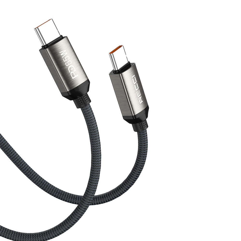 Recci RS35CC Type-C to Type-C PD 65W Örgü Tasarımlı Hızlı Şarj Özellikli Data ve Şarj Kablosu 1M