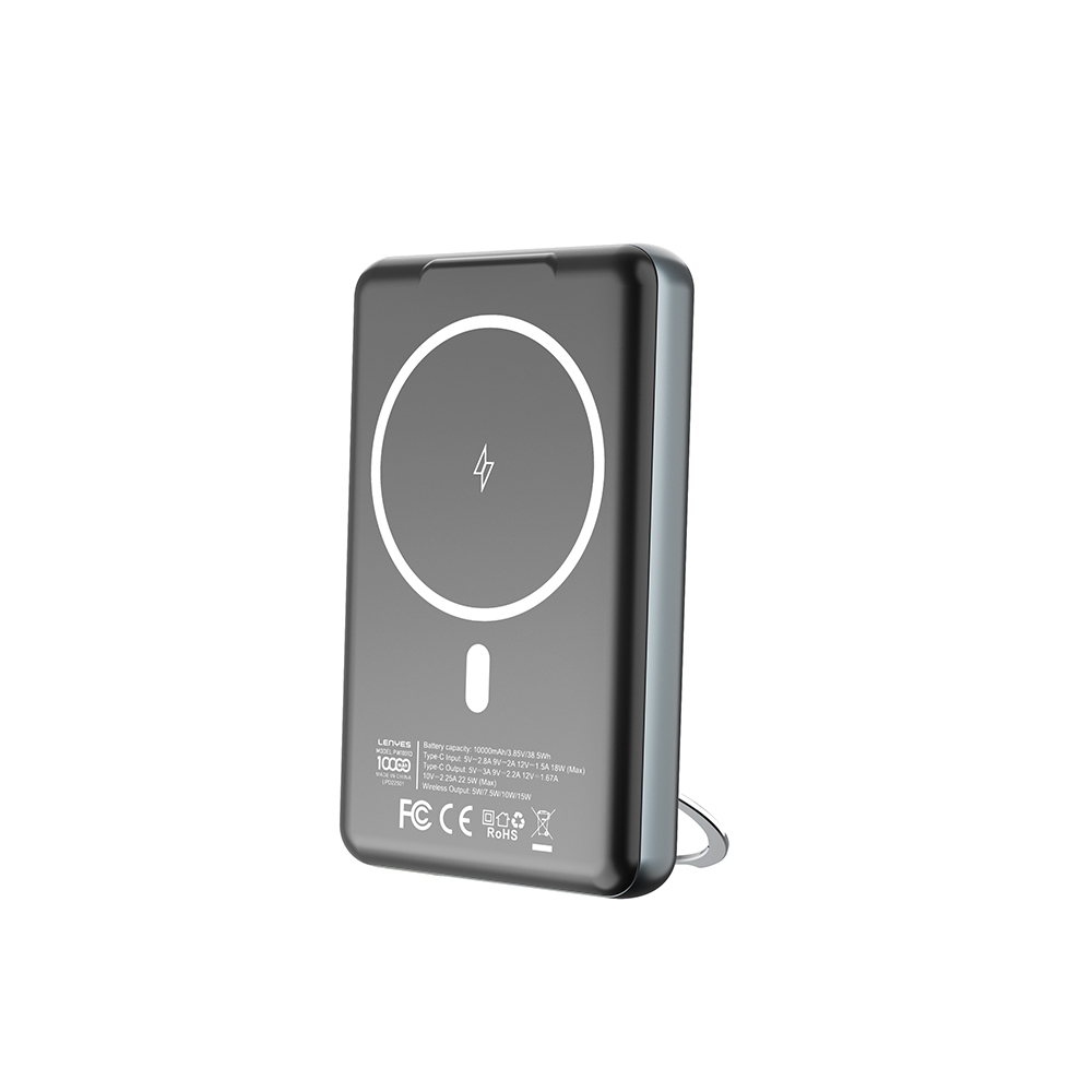Lenyes PW1001D PD 22.5W Hızlı Şarj Özellikli Standlı Wireless Powerbank 15W 10000mAh