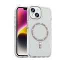 Apple iPhone 13 Uyumlu Kılıf Taşlı Tasarım M-safe Şarj Özellikli Zore Koment Silikon Kapak