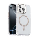 Apple iPhone 15 Pro Max Uyumlu Kılıf Taşlı Tasarım M-safe Şarj Özellikli Zore Koment Silikon Kapak