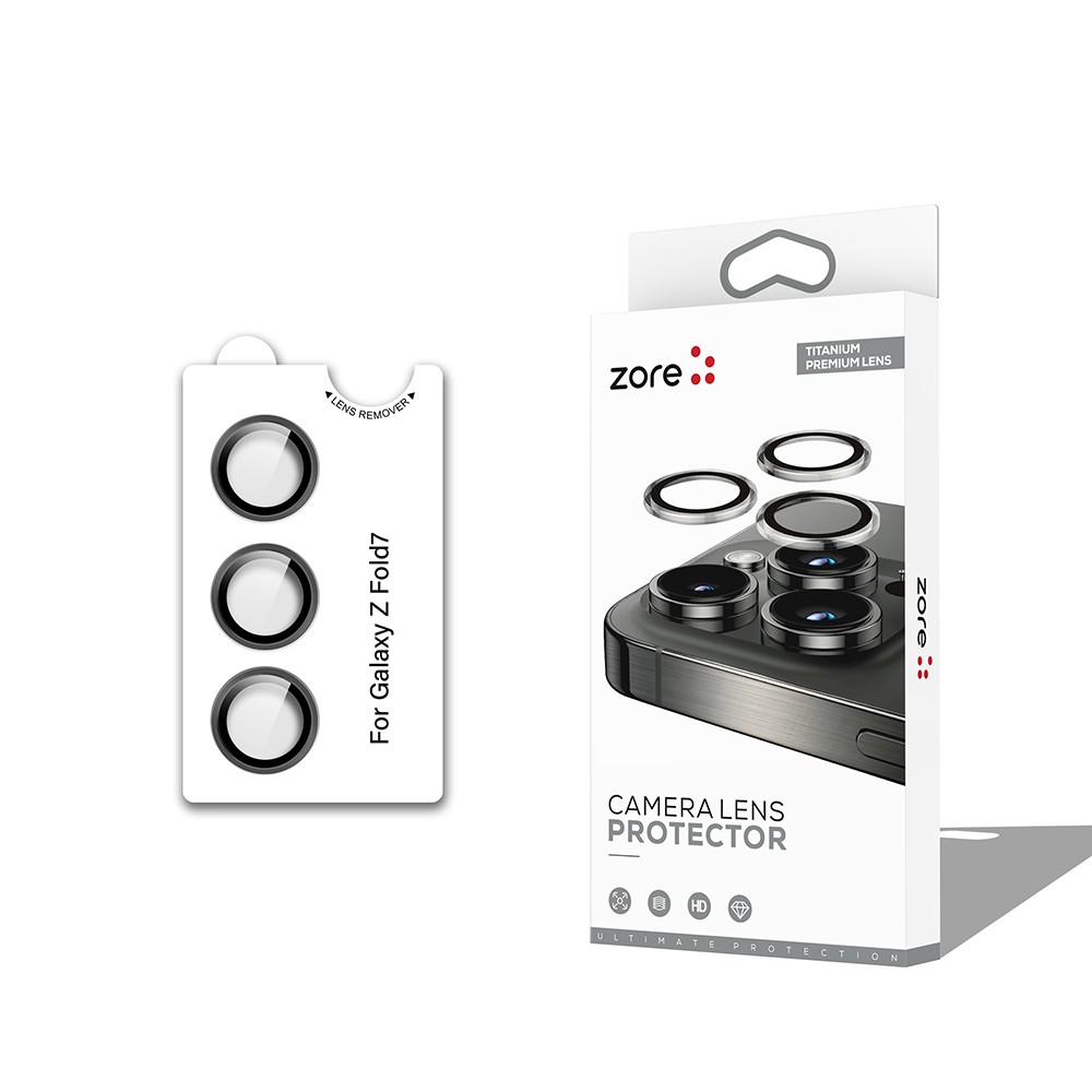 Samsung Galaxy Z Fold 7 Uyumlu Zore CL-12 Premium Safir Parmak İzi Bırakmayan Anti-Reflective Kamera Lens Koruyucu