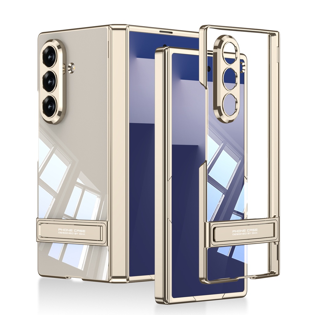 Samsung Galaxy Z Fold 7 Uyumlu Kılıf Kamera Korumalı Şeffaf Tasarımlı Zore Lego Standlı Kapak