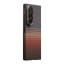 Samsung Galaxy Z Fold 7 Uyumlu Kılıf M-safe Şarj Özellikli Aramid Fiber Pitaka Tactile Woven Sunset-Moonrise Serisi Kapak