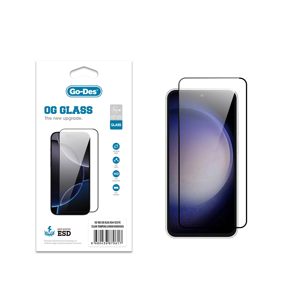 Samsung Galaxy S23 FE Uyumlu Go Des OG Glass Antistatik Temperli Cam Ekran Koruyucu