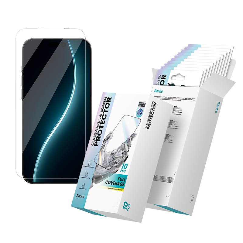 Apple iPhone 17 Pro Max Uyumlu Benks Glass Warrior Safir Coating 0.3mm Cam Ekran Koruyucu 10'lu Paket