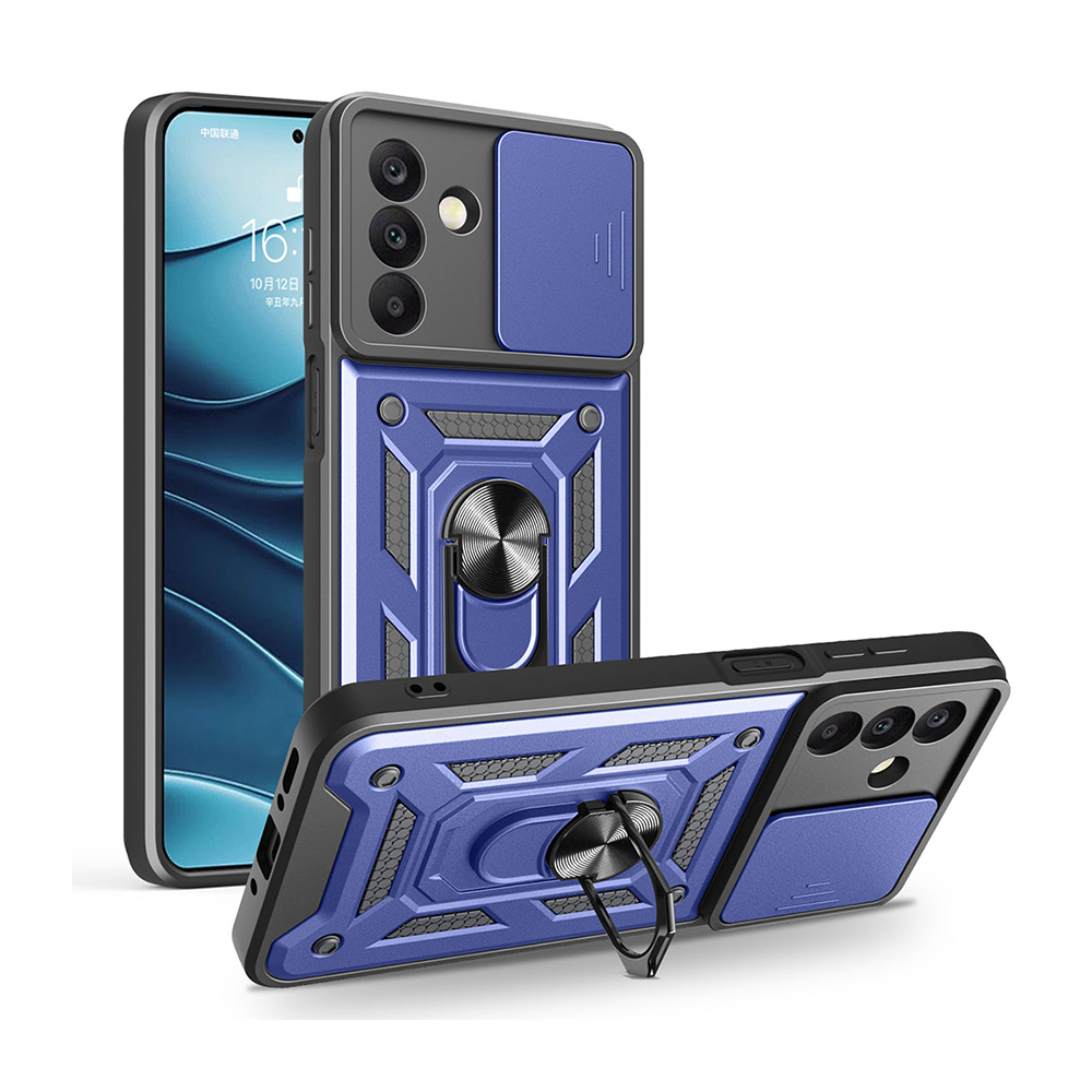 Samsung Galaxy A17 Uyumlu Kılıf Magnetik Standlı Kamera Korumalı Zore Sürgülü Vega Kapak