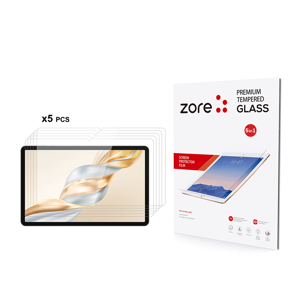 Honor Pad X9A Uyumlu Zore 5in1 Tablet Temperli Cam Ekran Koruyucu