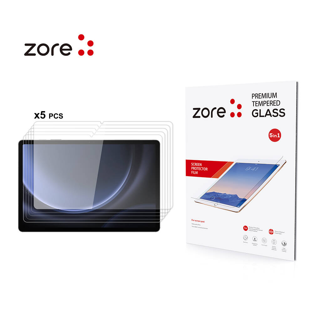 Galaxy Tab S10 Lite Uyumlu Zore 5in1 Tablet Temperli Cam Ekran Koruyucu