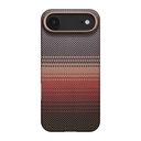 Apple iPhone 17 Air Uyumlu Kılıf M-safe Şarj Özellikli Aramid Fiber Pitaka Tactile Woven Sunset-Moonrise Serisi Kapak