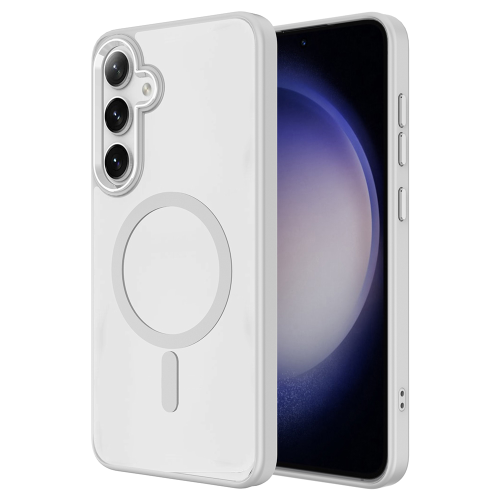 Samsung Galaxy S25 Plus Uyumlu Kılıf M-safe Şarj Özellikli Zore Krom M-safe Silikon Kapak