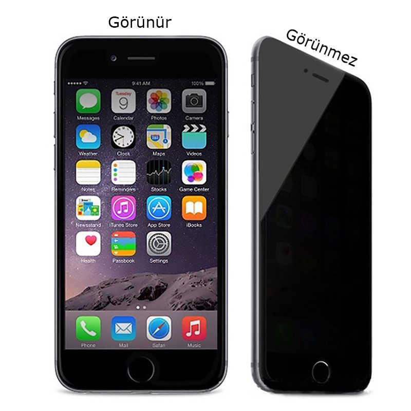 Apple iPhone 6 Uyumlu Zore Kor Privacy Cam Ekran Koruyucu