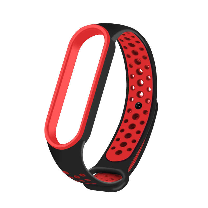 Xiaomi Mi Band 5 Uyumlu Kordon Silikon Esnek Yumuşak Delikli Spor KRD-02 Kayış