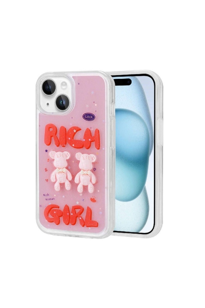 Apple iPhone 14 Uyumlu Kılıf Kabartma Figürlü Parlak Zore Minimini Silikon Kapak