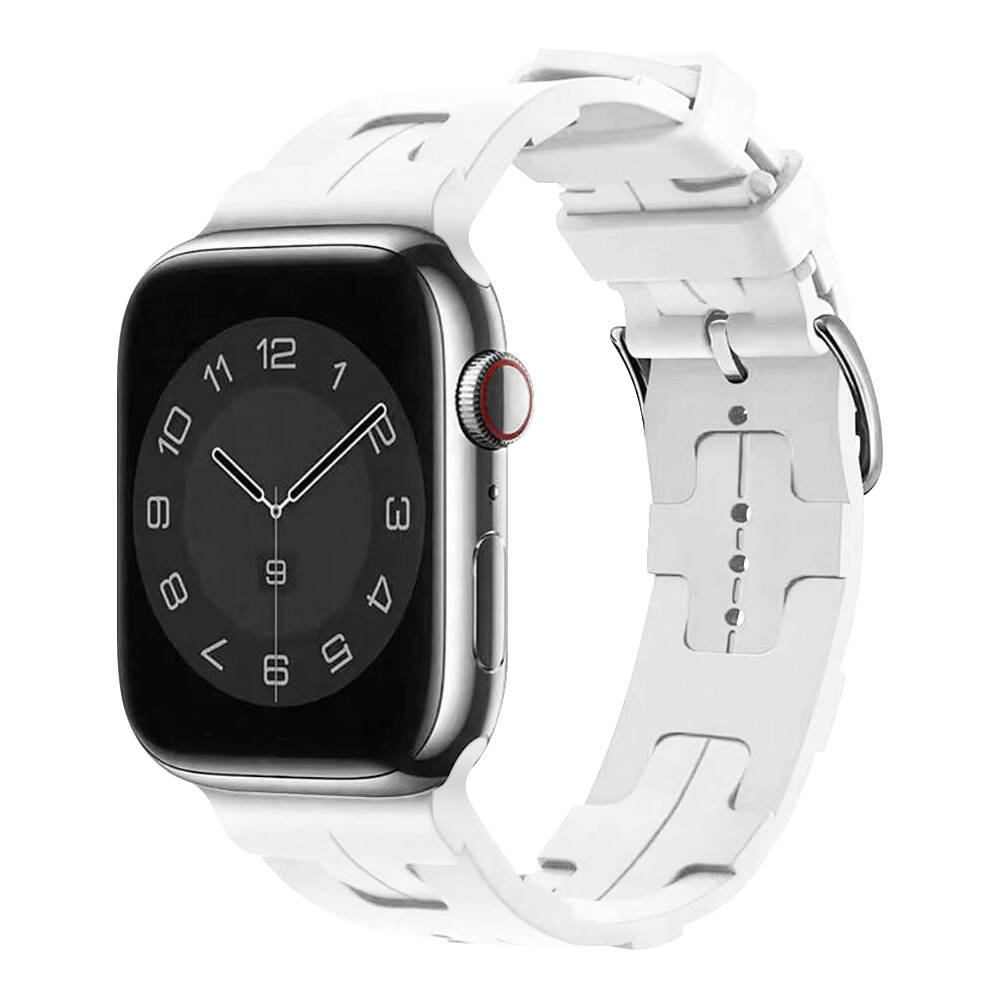 Apple Watch 38mm Uyumlu Kordon Silikon Yumuşak Esnek Metal Klipsli KRD-92 Kayış