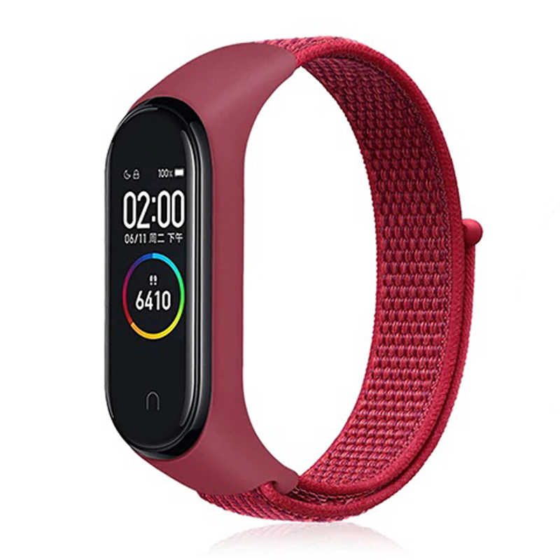 Xiaomi Mi Band 3 Uyumlu Kordon Hasır Örgü Cırt Cırtlı Terletmeyen Zore KRD-03 Kumaş Kayış