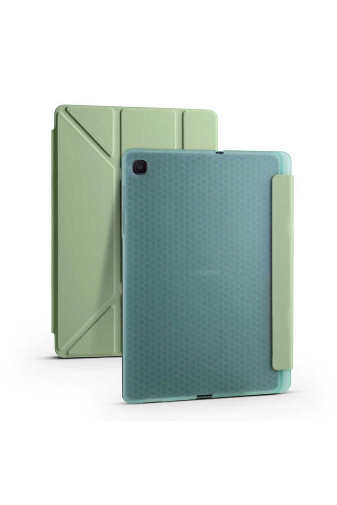 Samsung Galaxy Tab S6 Lite P610 Uyumlu Kılıf Zore Tri Folding Kalem Bölmeli Standlı Kılıf