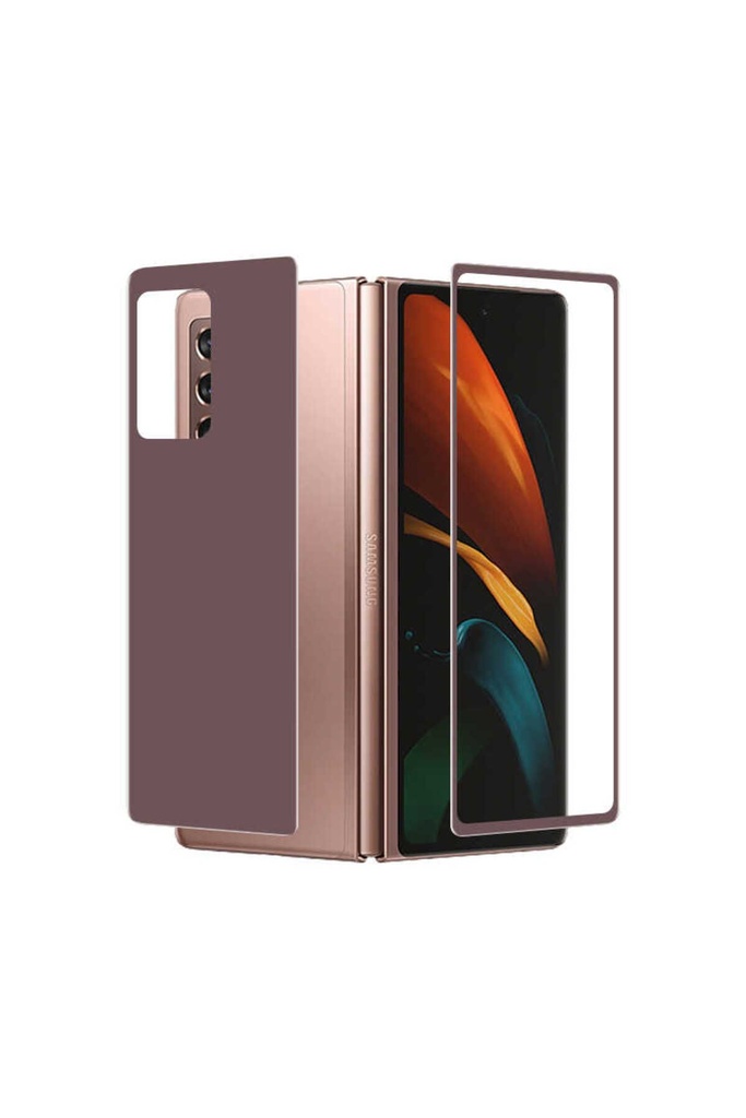 Samsung Galaxy Z Fold 2 Uyumlu Zore Ön Arka 5D Full Yapışkanlı Temperli Ekran Koruyucu