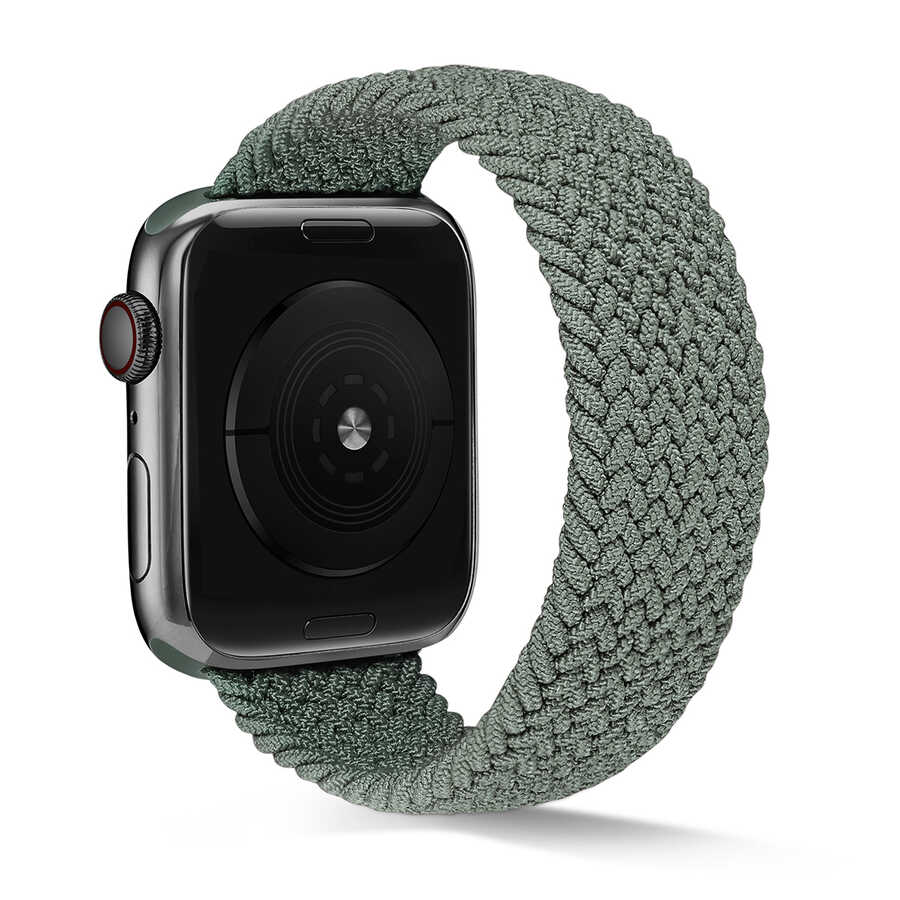 Apple Watch 42mm Uyumlu Kordon Örgü İşlemeli Esnek KRD-38 Large Kordon