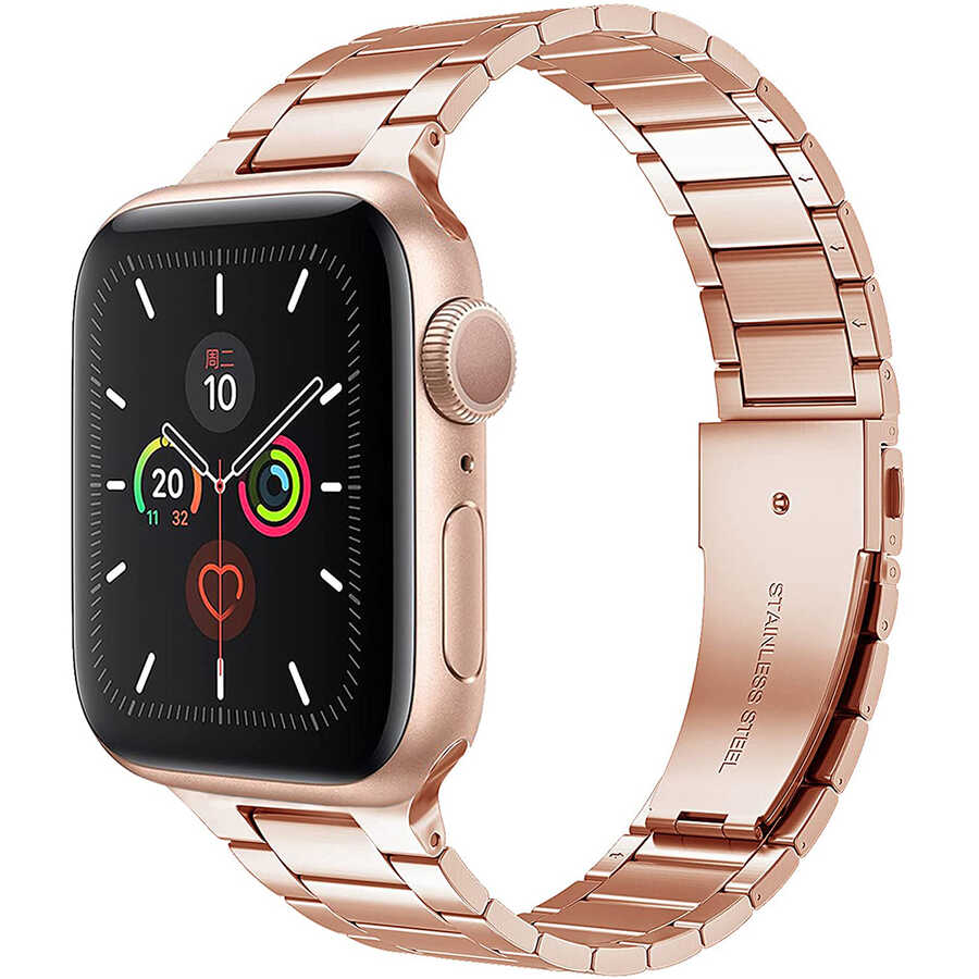 Apple Watch 42mm Uyumlu Wiwu Ultra Thin Steel Belt Three Beads Metal Kordon
