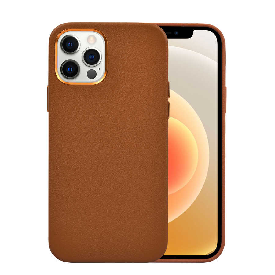 Apple iPhone 12 Pro Max Uyumlu Kılıf Wiwu Calfskin Kapak