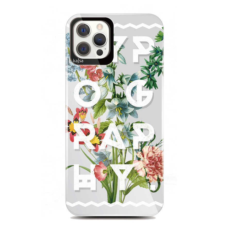Apple iPhone 12 Pro Max Uyumlu Kılıf Kajsa Floral Kapak