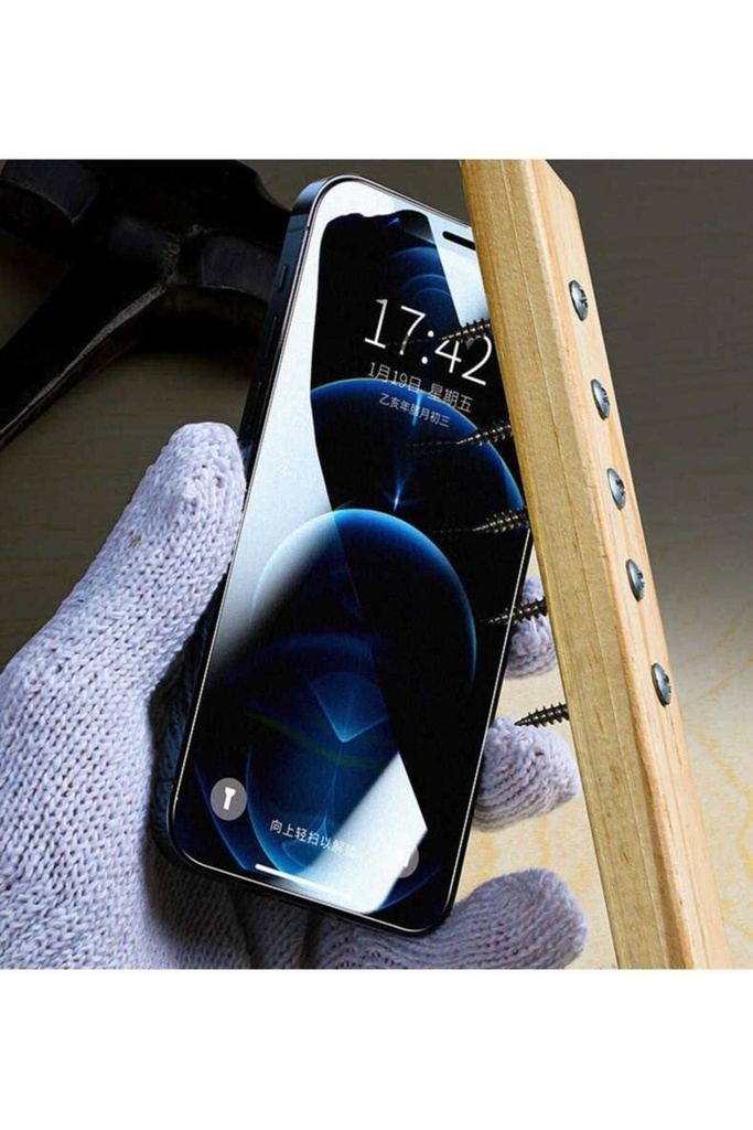 Apple iPhone 13 Uyumlu Zore Fit Hard Mat Privacy Cam Ekran Koruyucu
