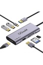 Qgeem QG-UH07-A Type-C Çoğaltıcı ve Dönüştürücü Hub Usb 3.0 HDMI 4K SD Kart 85W 5120Mbps